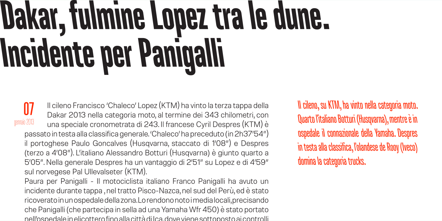 Example font Molde Condensed #8